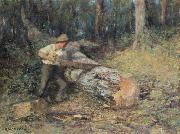 Frederick Mccubbin Sawing Timber Sweden oil painting artist